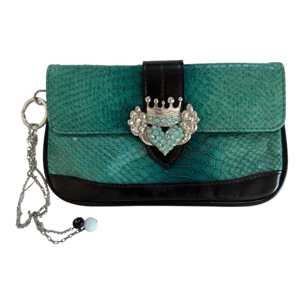Michelle Monroe Vintage Clutch Purse Turquoise